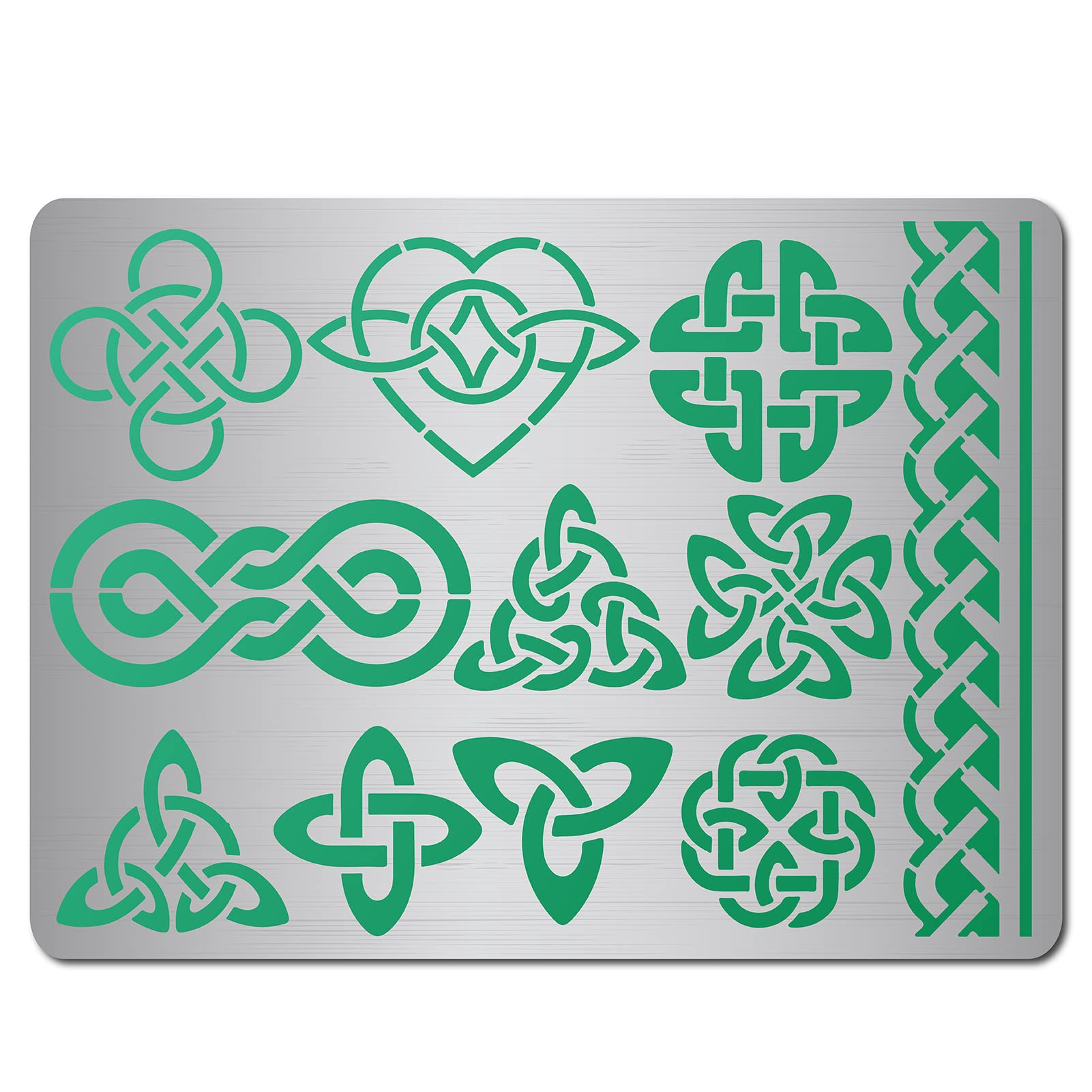 GORGECRAFT 5.5 x 7.5 Wicca Celtic Knot Stencil Wood Carving Stainless Steel Stencils Reusable Viking Symbols Triquetra Stencils Metal Journal Templates for Painting on Wood Wall Canvas Furniture