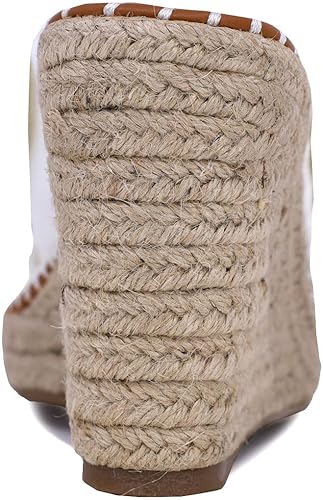 Miniatura 3 de Nautica Alpargatas de cuña para mujer, sandalias de plataforma para mujer, zapatos de verano con lazo con nudo y tacón de cuerda tejida