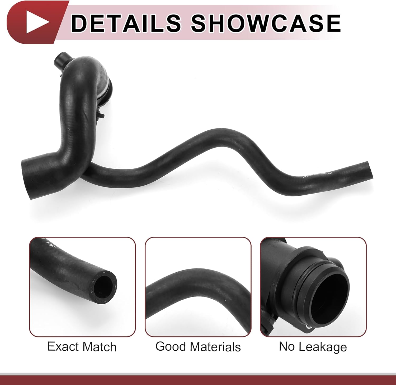 1 Pcs Radiator Coolant Hose for BMW 328i 2012-2016 428i 2014-2016 Engine Water Pump to Engine Inlet Water Hose No.11537639997 Black Rubber