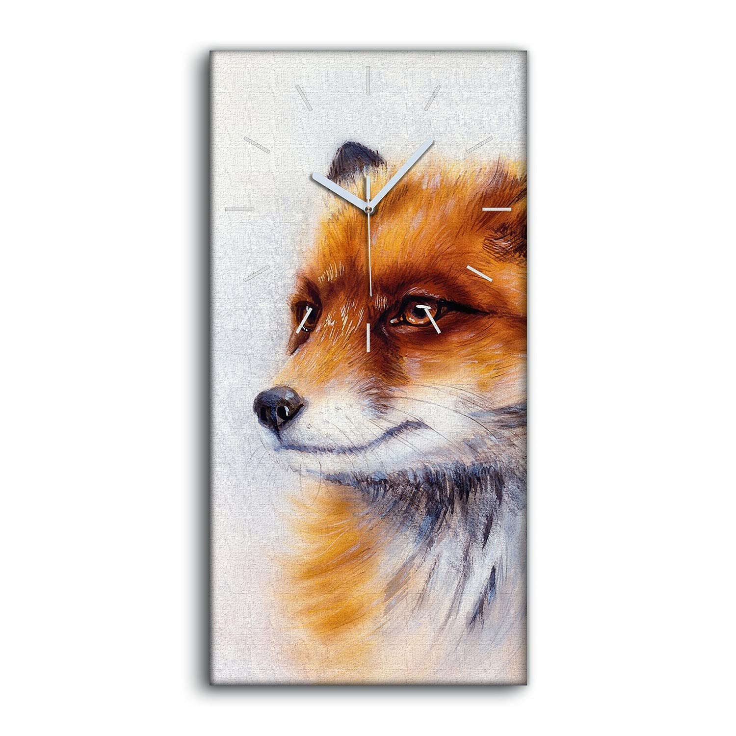 Horloge sur Toile Renard Silencieuse Sans Bruit pour Sommeil Paisible Salon et Chambre Coloray