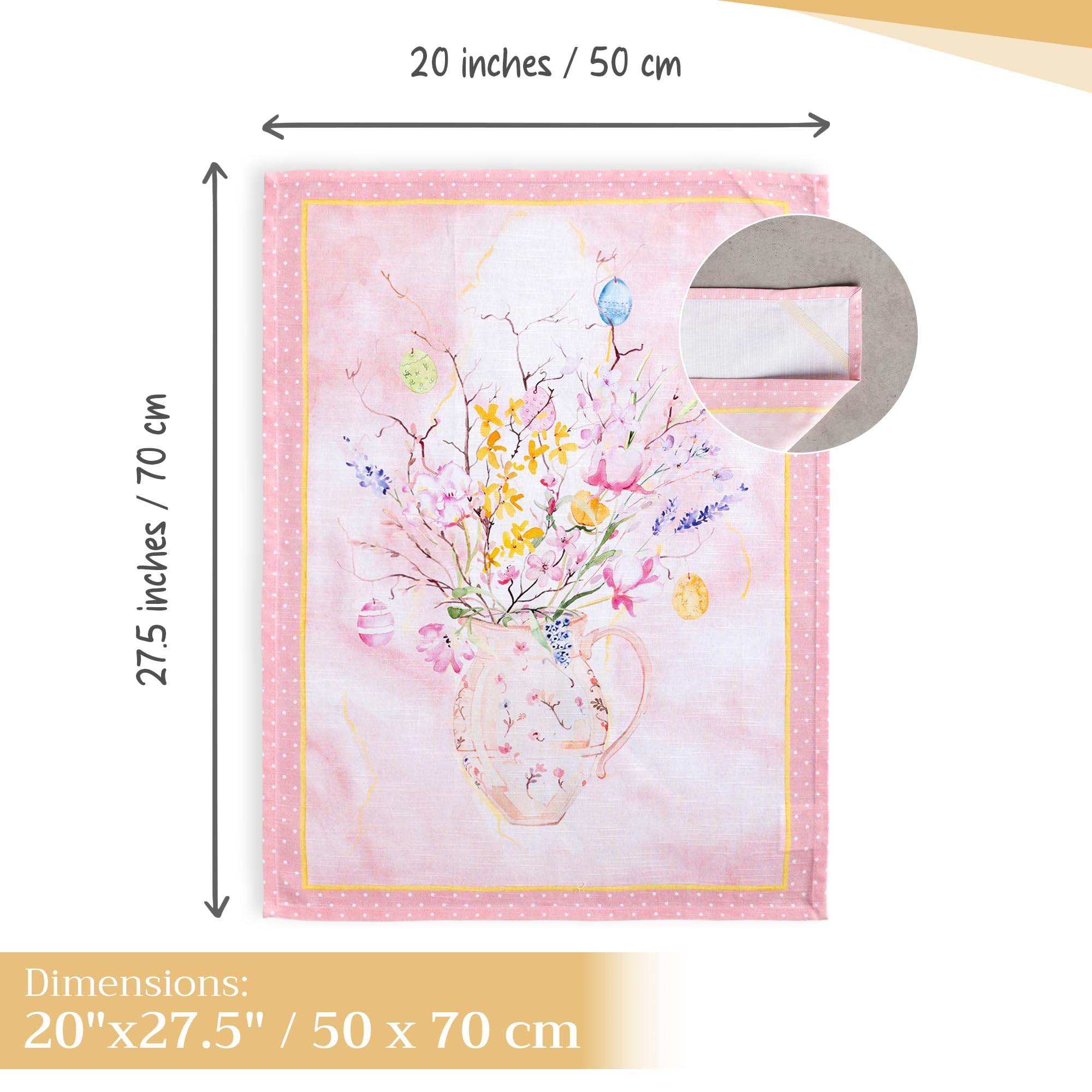Maison d' Hermine Kitchen Towels Set of 3 100% Cotton 70 CM x 50 CM Reusable Cloth Tea Dish Towels Absorbent with Hanging Loop for Kitchen Dining Gifts for Mothers Day (Magnolia Mornings) - Image 3