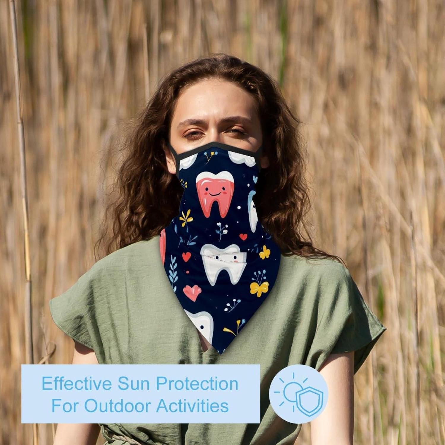 4 Pack Cute Dental - 2024-12-10T165400.387 Neck Gaiter Face Cover Scarffor Skiing Fishing Hiking Cycling