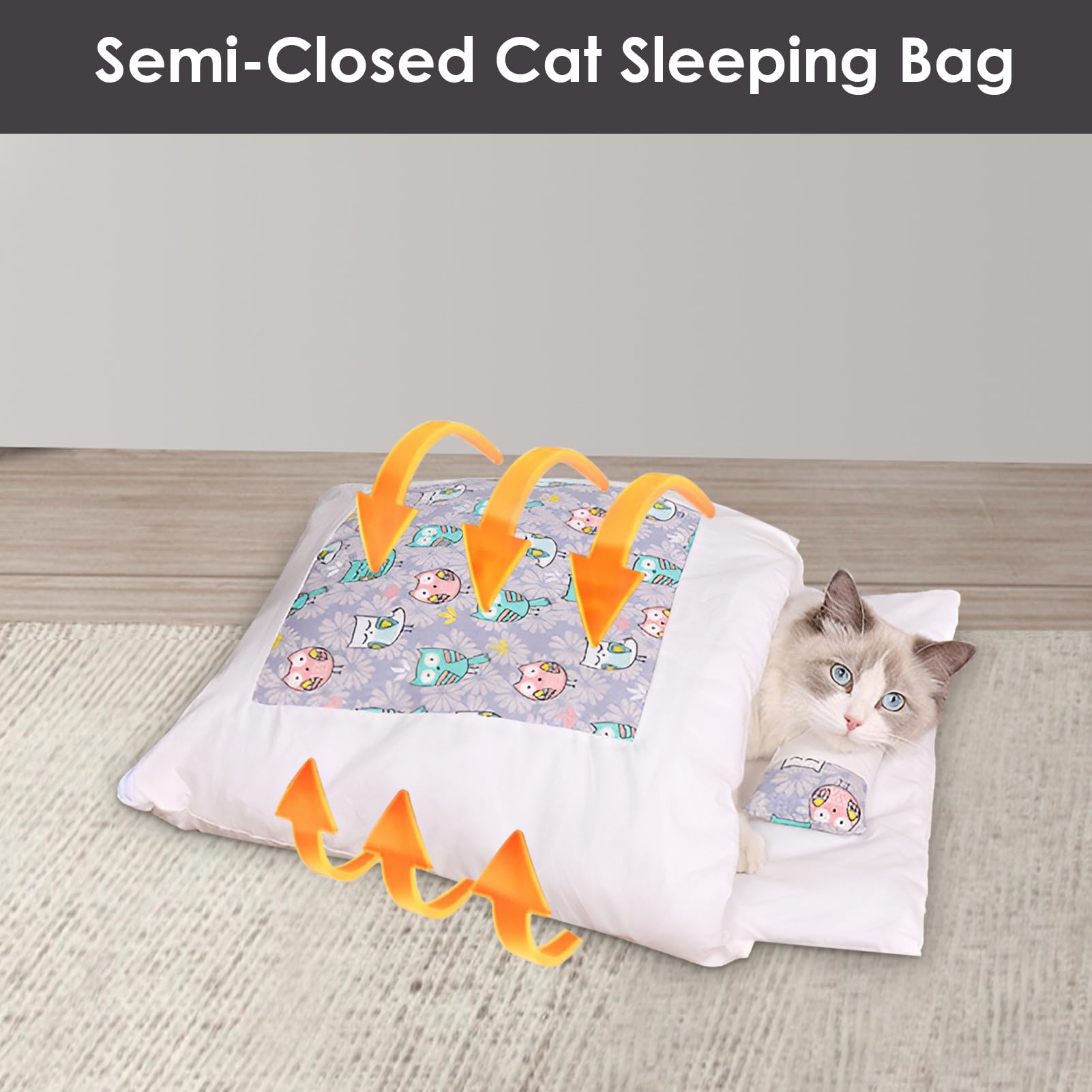 Linnen stoffen bedgrot - zacht, gezellig bed, kattenslaapzak, schattig
