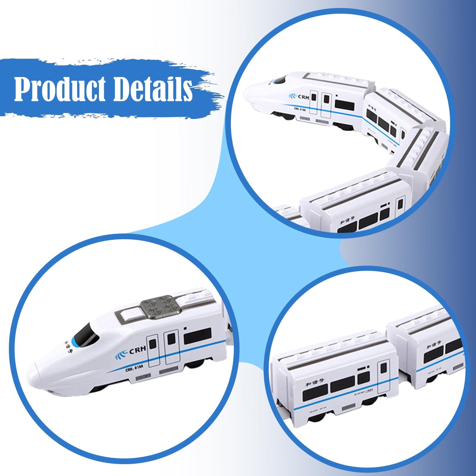Trenino Elettrico Giocattolo Ad Alta velocità, Set Ferroviario per Bambini, Modello di Simulazione Ferroviaria, Playset in Materiale PP per L'inte, 6 carrozze