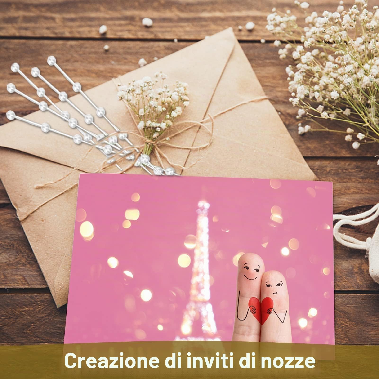 HERCHR Bouquet da Sposa, Perle bastoni per Albero di Natale Piccolo Vaso, 100 Pezzi Spray di Perle Steli di Perle Spray di Fiori per la Casa di Nozze Decorazione, Fiore Filo Perla Bianco Bouquet