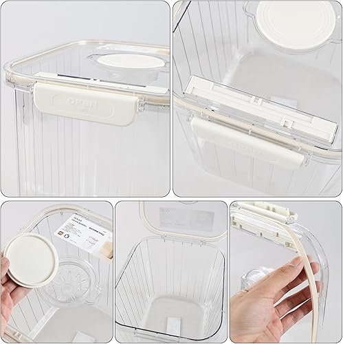Miniatura 3 de Kiddream Dispensador de arroz hermético transparente de 22 libras, contenedor hermético para almacenamiento de alimentos, juego de 1