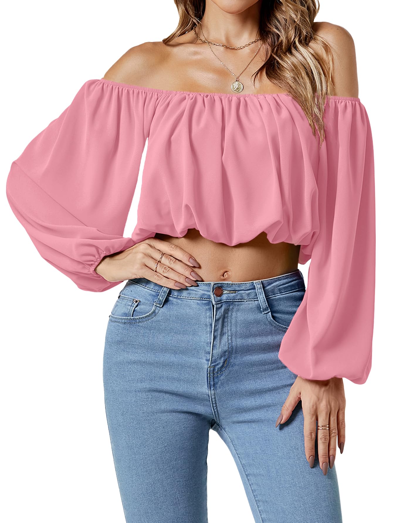 Umenlele Women's Off Shoulder Crop Top