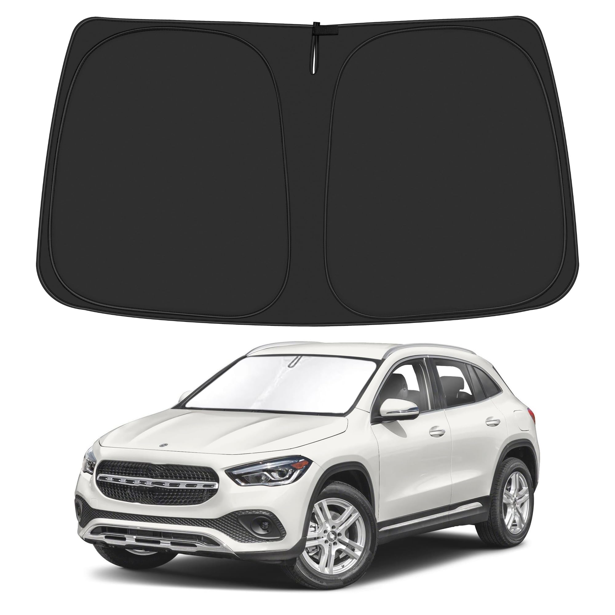 ULROLIT Windshield Sun Shade for 2015-2020 Merce-des Benz GLA Accessories, Foldable Window Sunshade Sun Visor Protector, Front Windshield Sunshade Sun