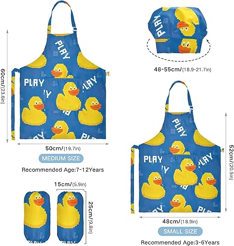 Miniatura 3 de Joisal Capybara - Delantal de cocina para niños con bolsillo, delantal artístico para niños de 3 a 5 años, delantal para niños