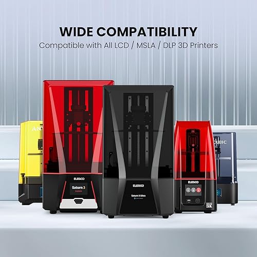 Miniatura 7 de ELEGOO - Resina rápida para impresora 3D lavable al agua, resina de curado UV LCD 405nm, resina de fotopolímero estándar para impresión LCD 3D Mars