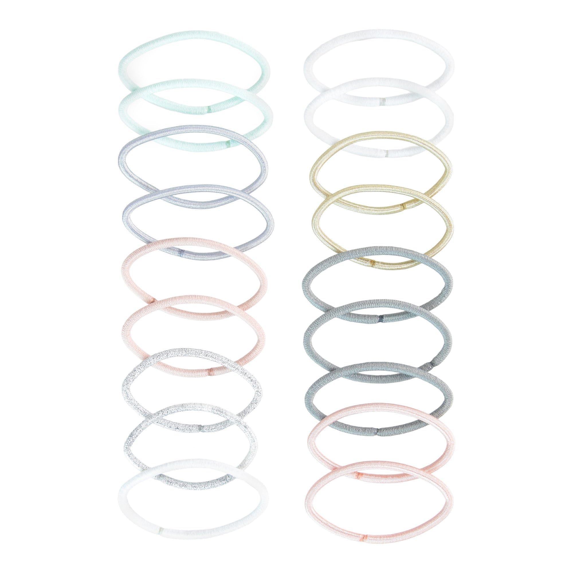 Scunci No-Damage Elastic Stretch Nylon Hairbands in Pastel Colors, 18-Pieces, Assorted Pastel, 1 count (Pack of 18) - Image 4