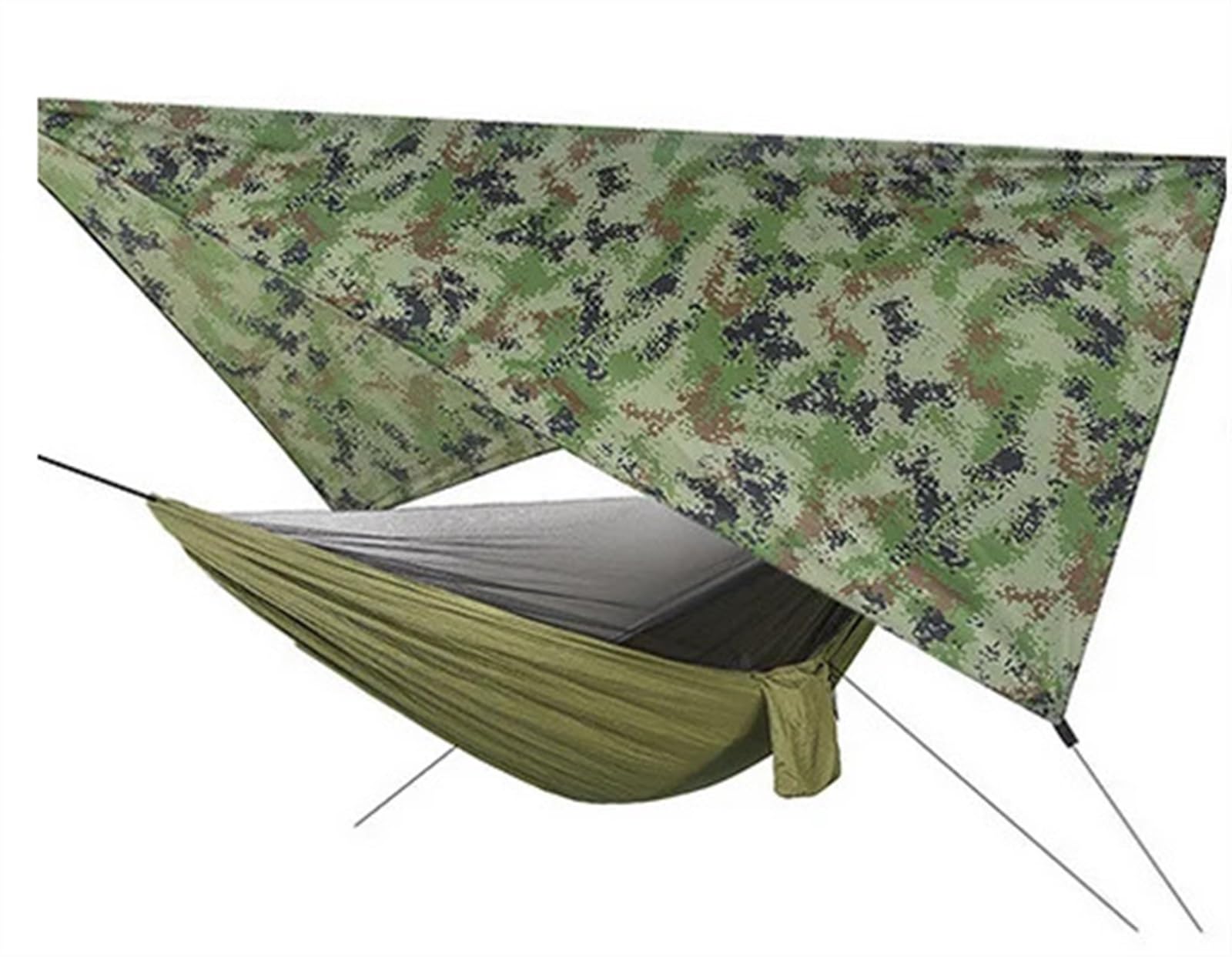 Hamac de Voyage Hamac de Camping Ensemble de Meubles de Jardin, terrasse extérieure, Filet de Jungle Militaire pour Dormir, hamac avec moustiquaire, balançoire de Camp(Green)