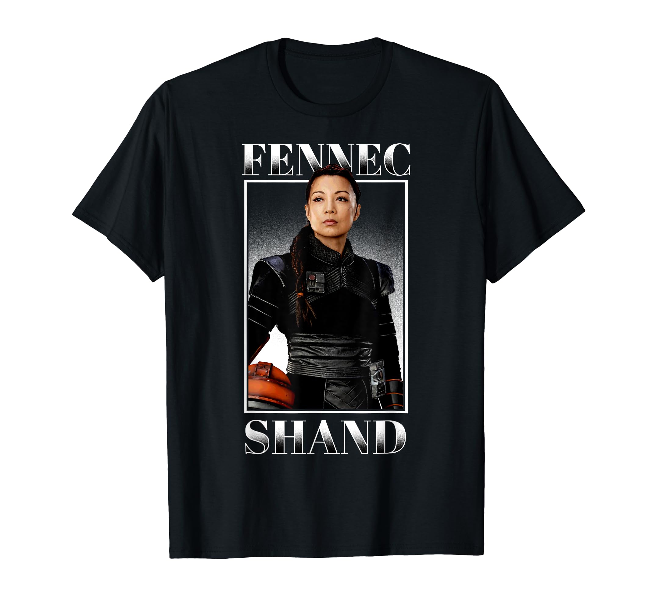Star Wars: The Mandalorian Fennec Shand Portrait R16 T-Shirt, Black