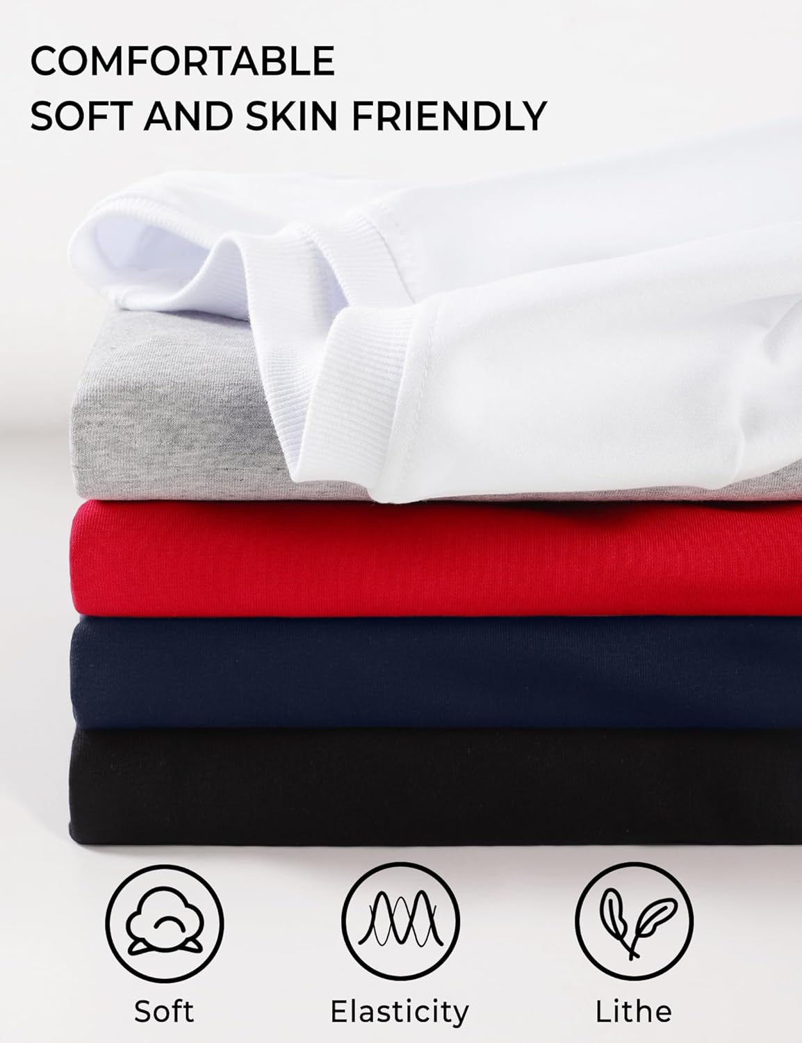 BOOPH Boys Long Sleeve Shirts Kids Crewneck Basic Tee Sports Pollover T-Shirt - Image 5