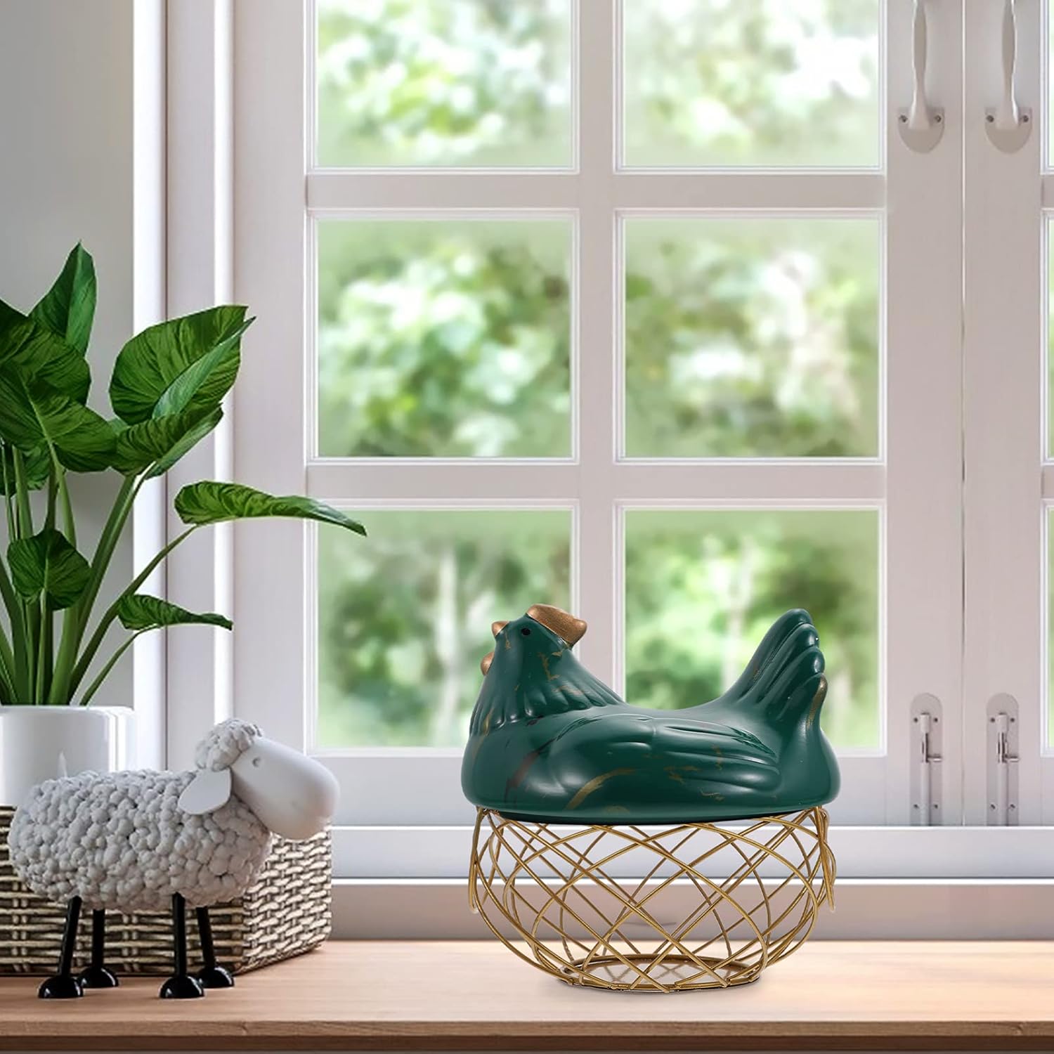 1pc Creative Iron Egg Storage Basket for Fruits and Vegetables Farmhouse Style Decorative Organizer Practical Functionality for Kitchen and Dining Room Decor