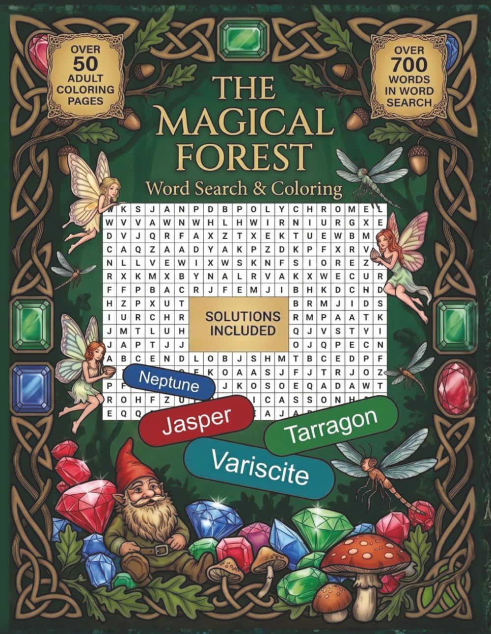 The Magical Forest: Word Search & Coloring: A Relaxing Fantasy Activity Book for Adults