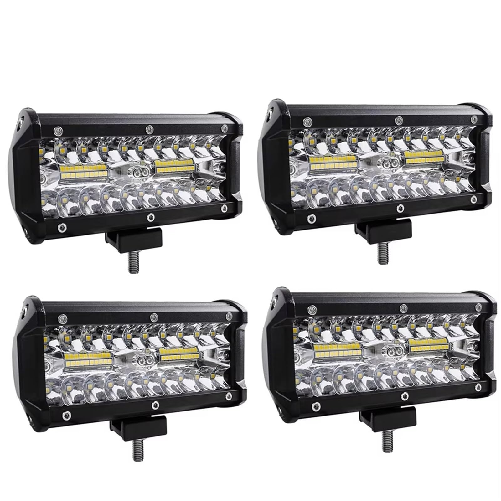 Faros Faro Barra Luces LED Para Coche Focos 4x4 Todoterreno Lámpara Antiniebla Faro Diodo 12V Y 24V Camión Tractor Granja Barco SUV ATV Barra Luz/luz Trabajo(120W 4 Piece)