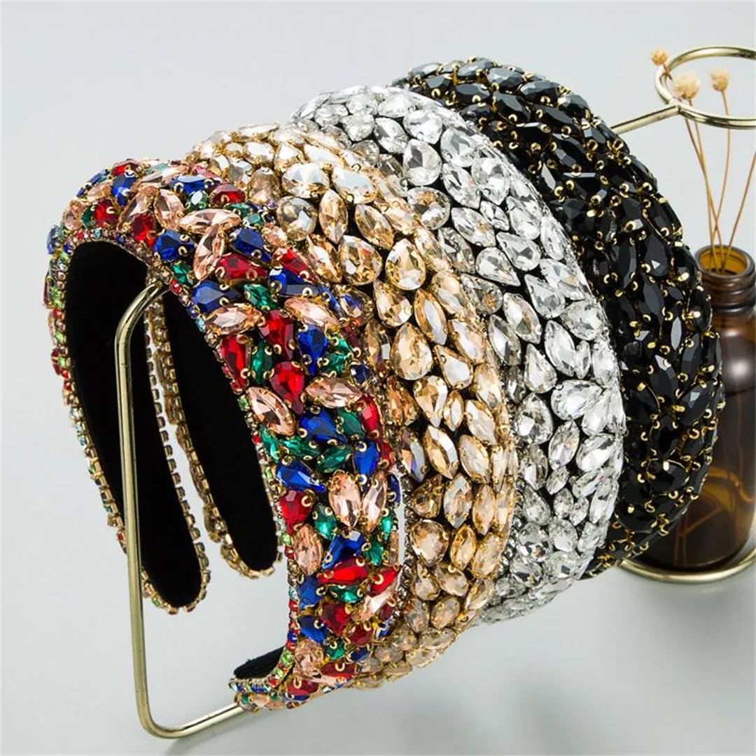 Lussuoso cerchietto da donna in spugna con diamanti scintillanti, accessori per capelli barocchi