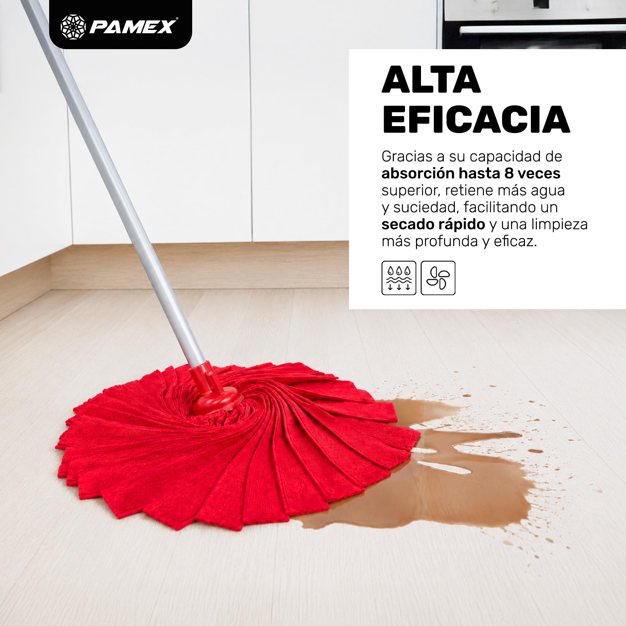 Pamex - Fregona Microfibra Tiras IX 180 - 24 Sets de 3 Unidades (72 Fregonas)