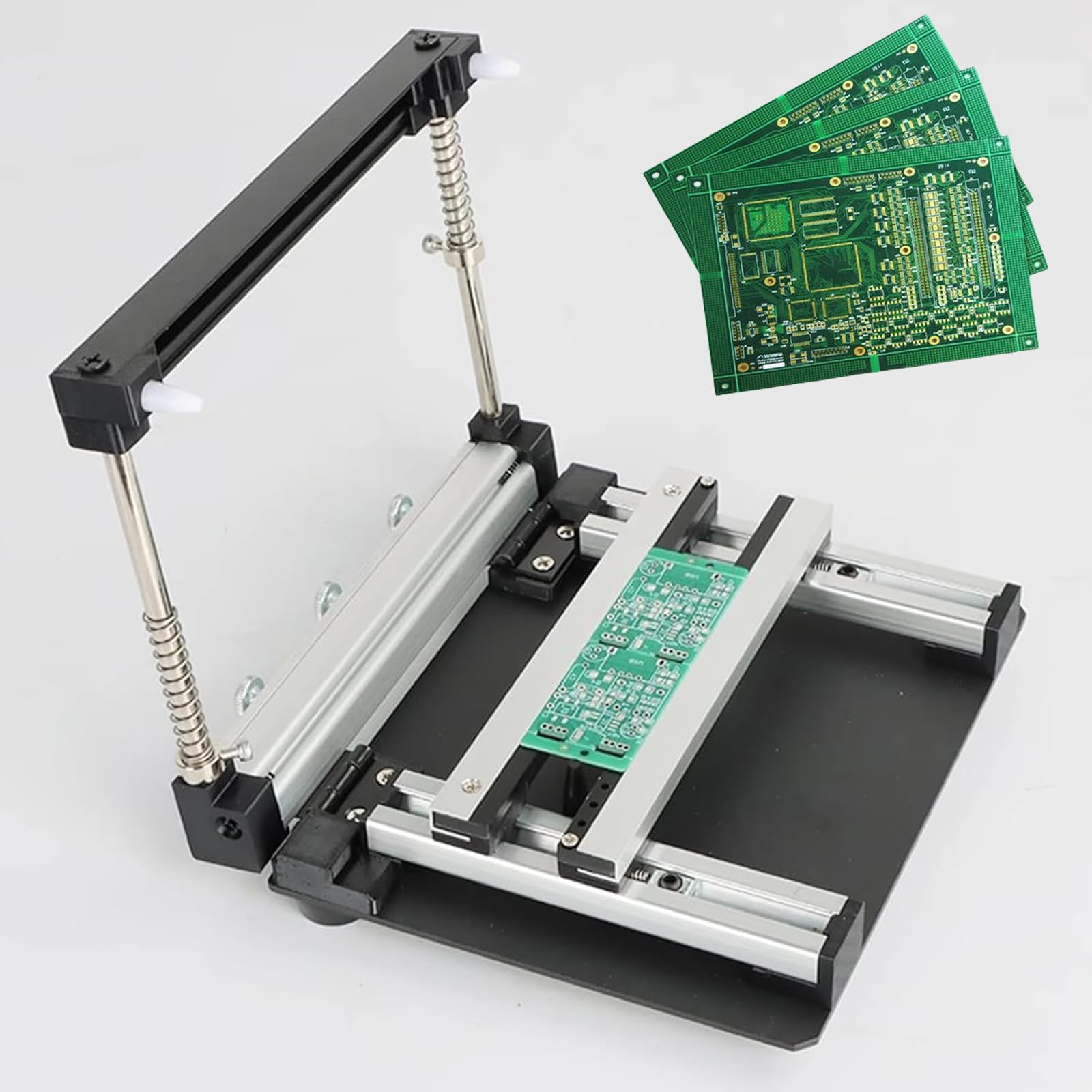Mała stacja do sitodruku, regulowana drukarka szablonów PCB, stół z siatki stalowej SMT do precyzyjnej naprawy elektroniki, 10 x 10 cm, 15 x 15 cm, 20 x 20 cm