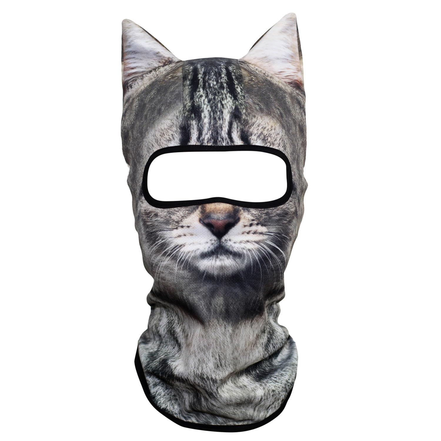 WTACTFUL 3D Animal Ears Balaclava, Breathable Face Mask for Halloween