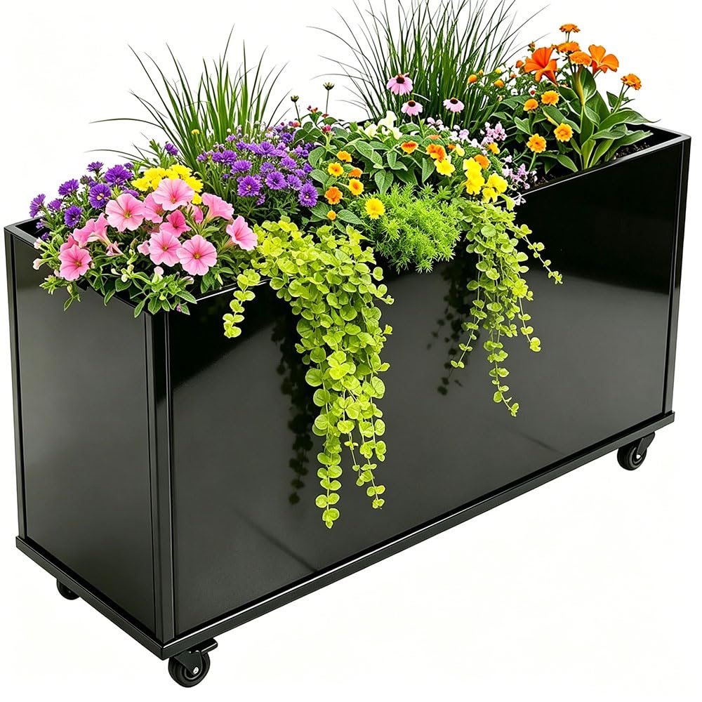 Amazon.com : biubiusot Modern Metal Planter Box with Lockable