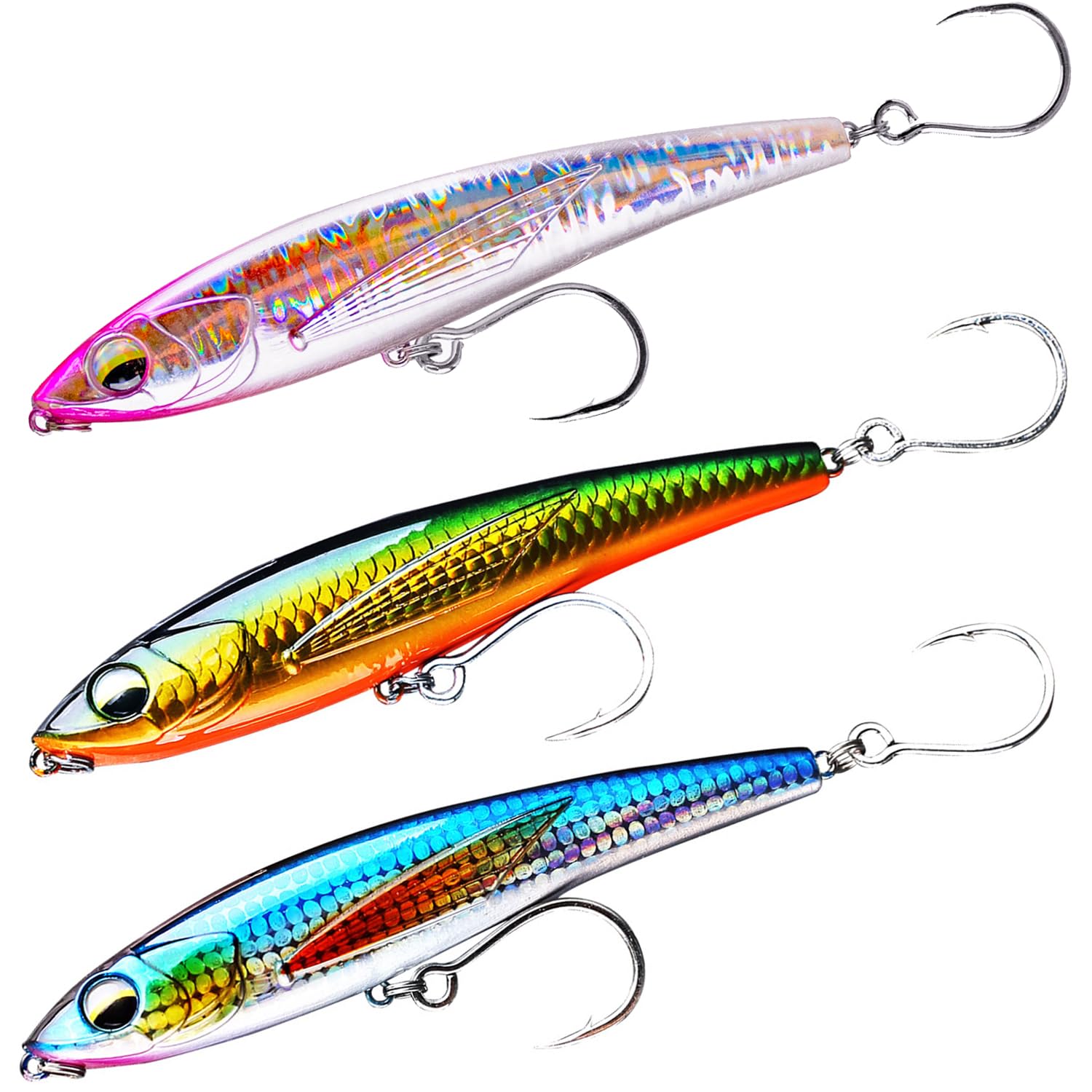 TABKSOLA Esca Mare Lancio Lungo,12cm/50g Pencil da Lancio Lungo,Esca Artificiale,Esca da Pesca in Mare Affondante.