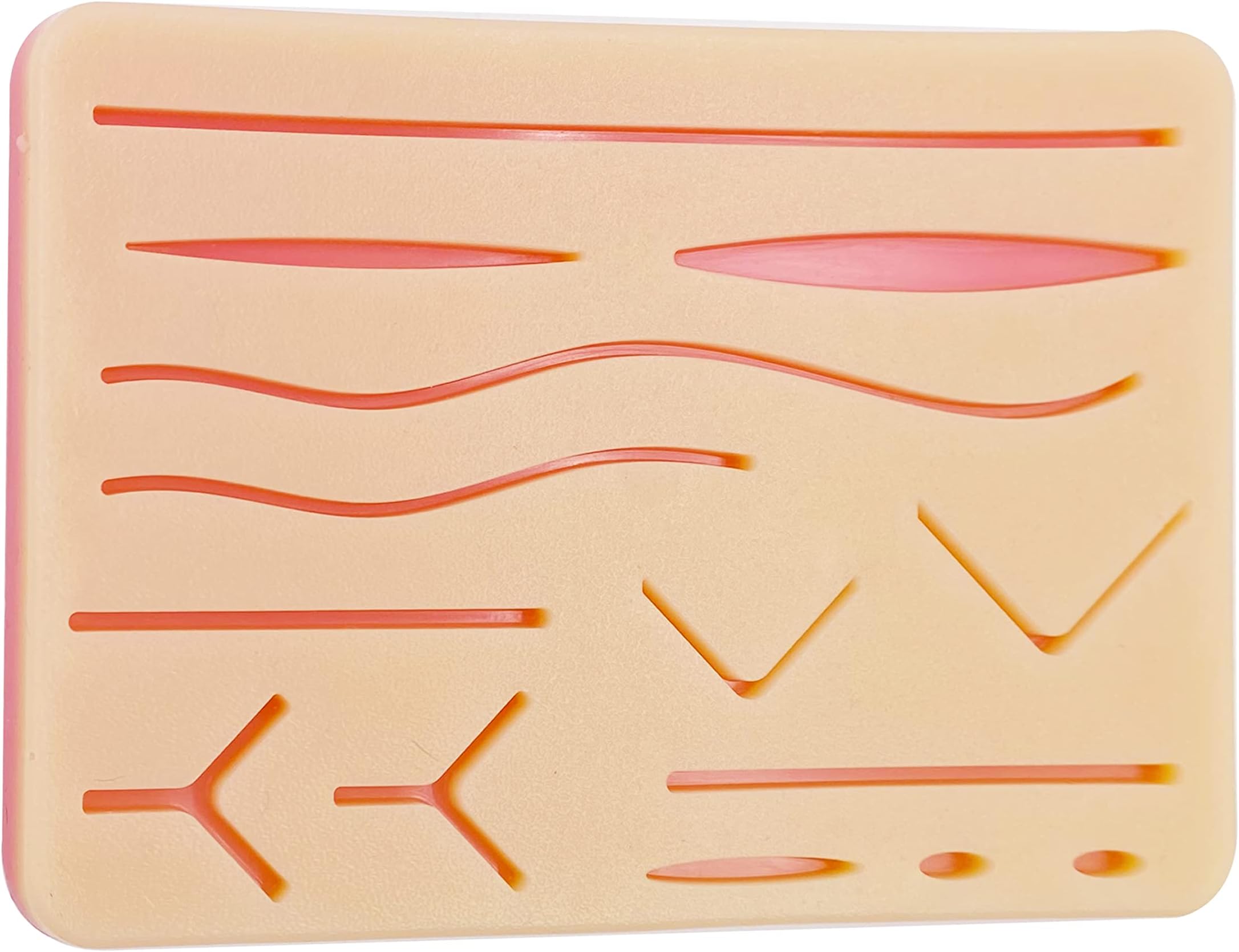 EduMed Practice Suture Pad for Surgical Suture Training, Realistic 3 Layer Design, Durable Pad with 14 Wound Structures