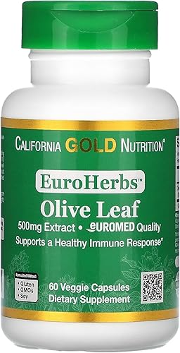 Extracto de hoja de olivo 500 mg, 18% de oleuropeína, procesado en España, calidad europea probada por terceros, 60 cápsulas vegetarianas,