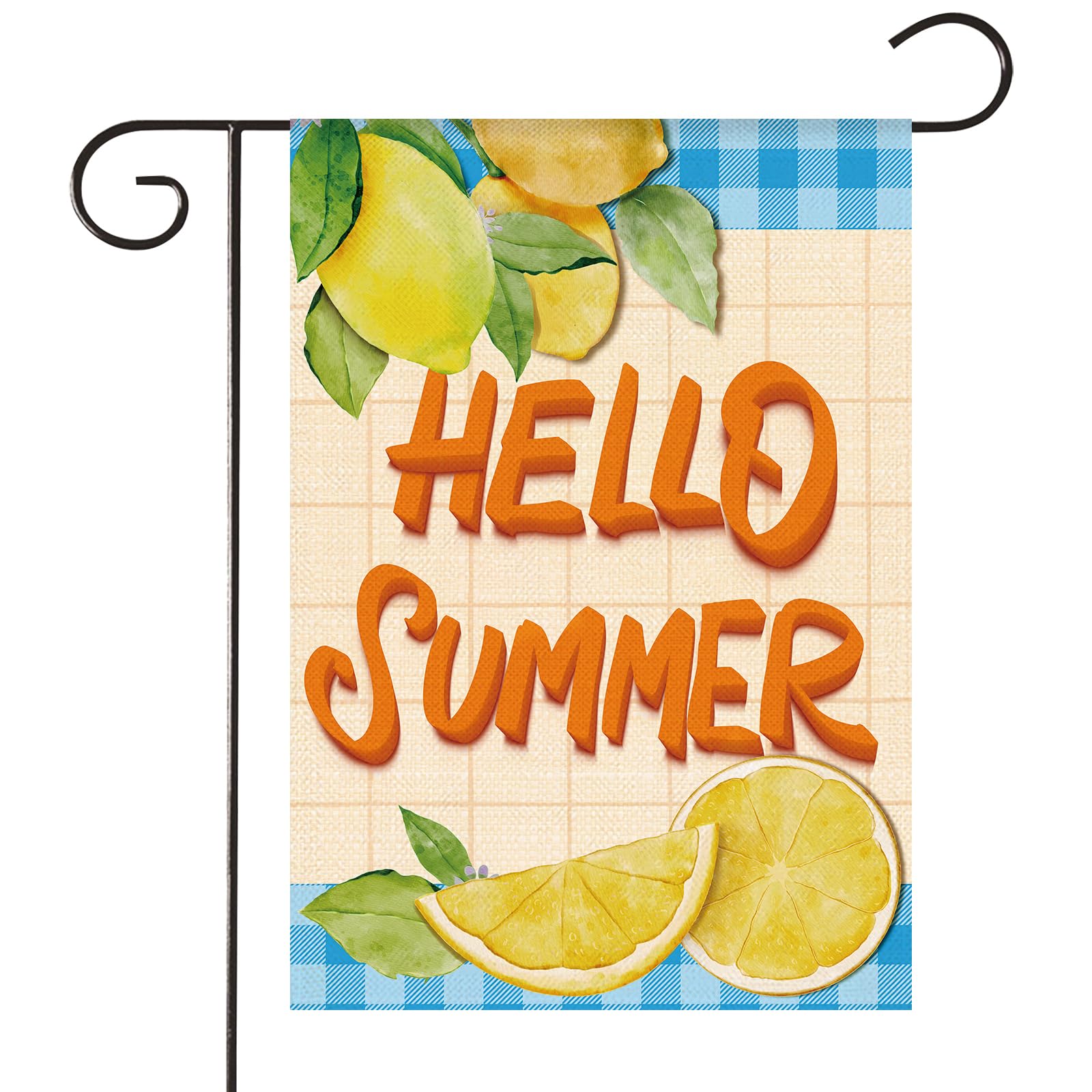 HOMFREEST Lemon Summer Garden Flag 12x18 Inch Double Sided Burlap Outside Welcome Hello Summer Yellow Small Flag Yard Outdoor Decoration