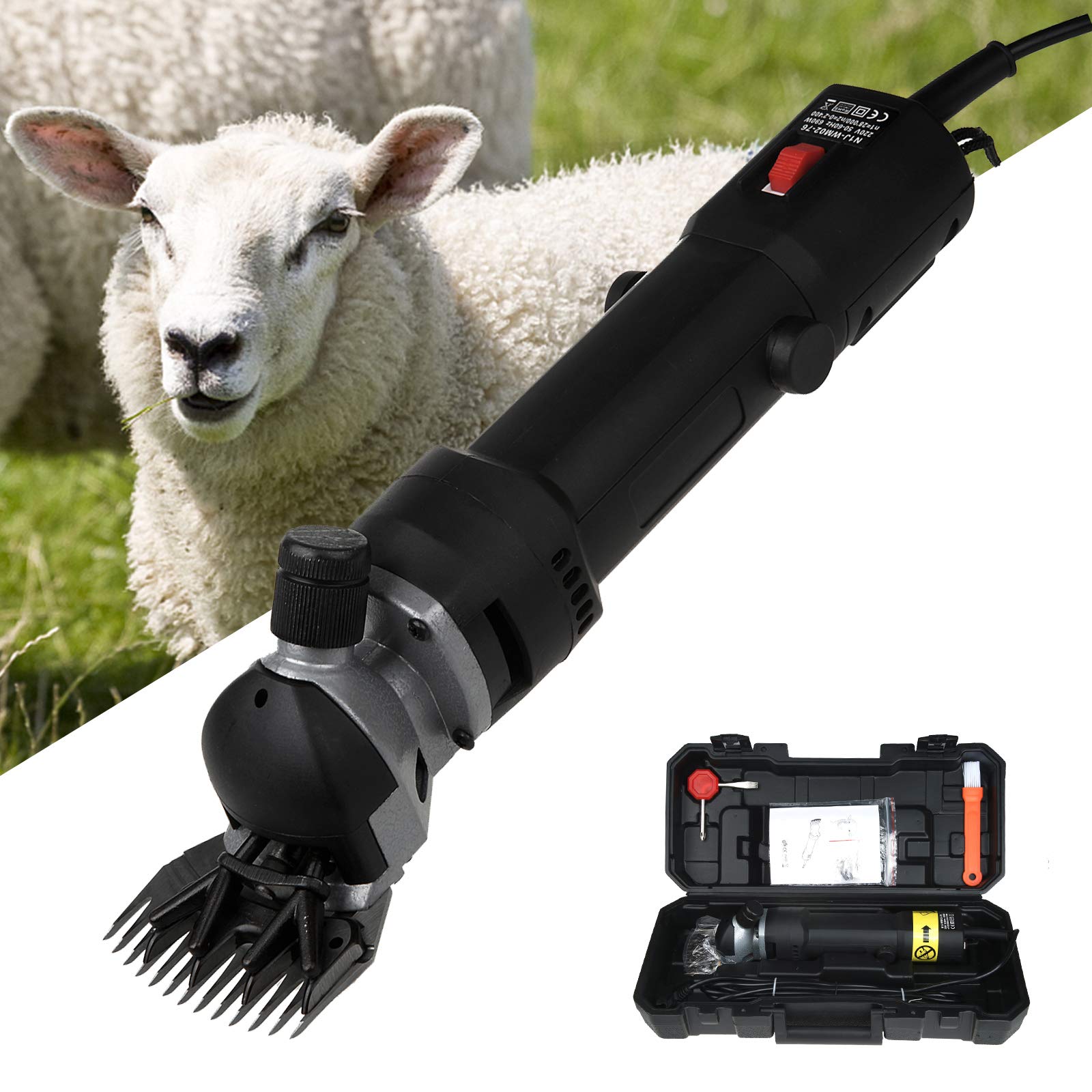 Vinteky Tondeuse à Mouton Électrique, Professionnelle pour LaineTondeuse Mouton à Haute Puissance Économie de Travail, Tondeuse