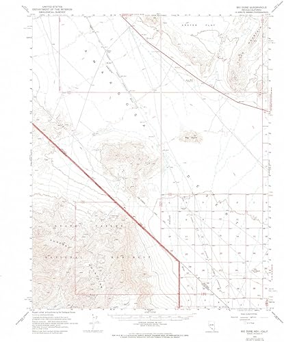 Big Dune NV mapa topo, escala 162500, 15 X 15 Minuto, Histórico, 1952, Actualizado en 1968, 21.7 x 17.9 in