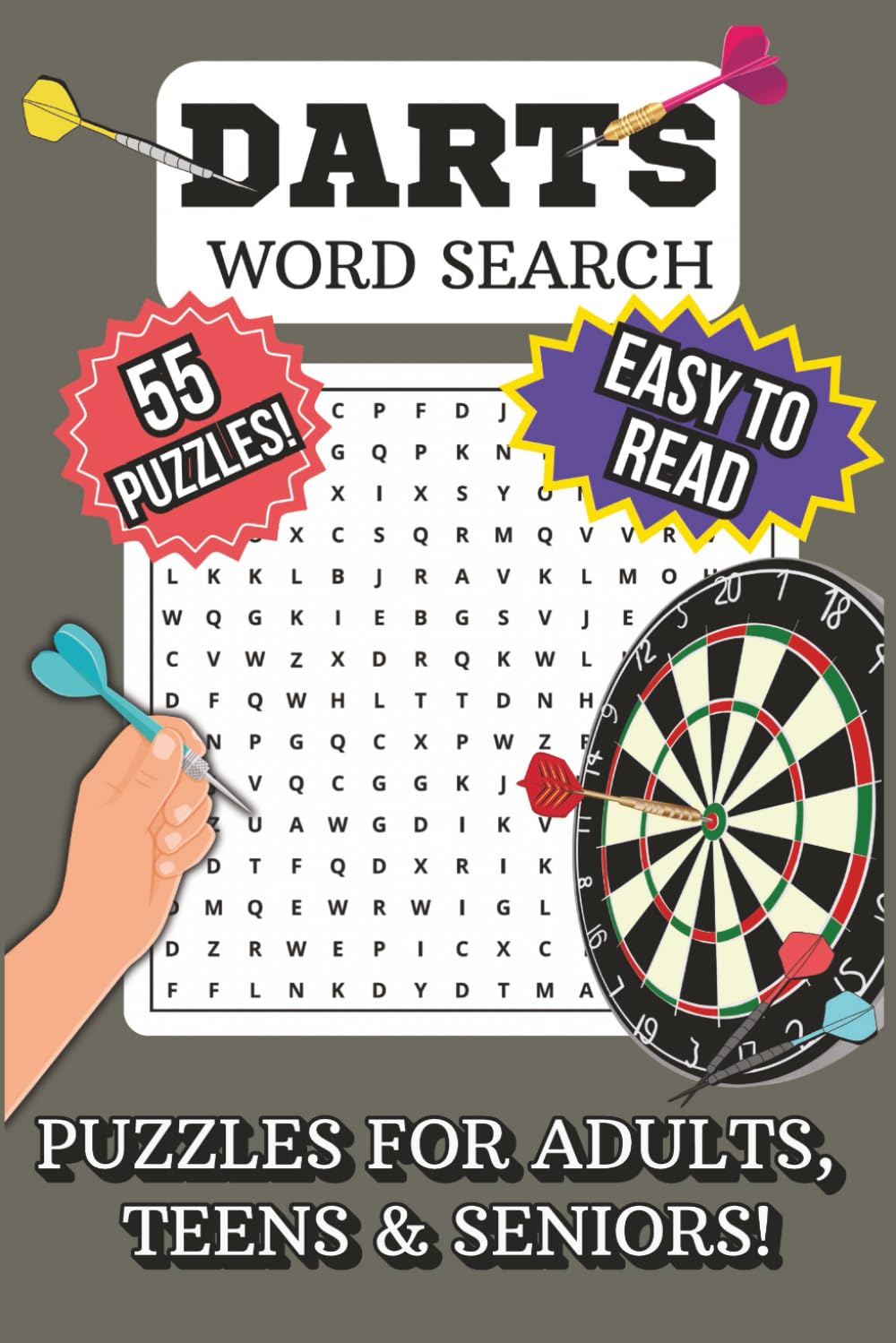 Darts Word Search Puzzle Book: Word Searches with Easy to Read Print about Darts┃6x9 Inches, 111 Pages┃55 Puzzles┃Gift for Vacations, Holidays and Free Times