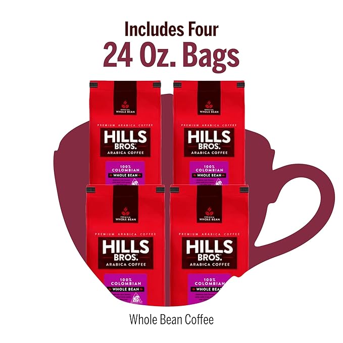 Café en Grano Colombiano Hills Bros. Tueste Medio 4 Paquetes de 24oz miniatura 5