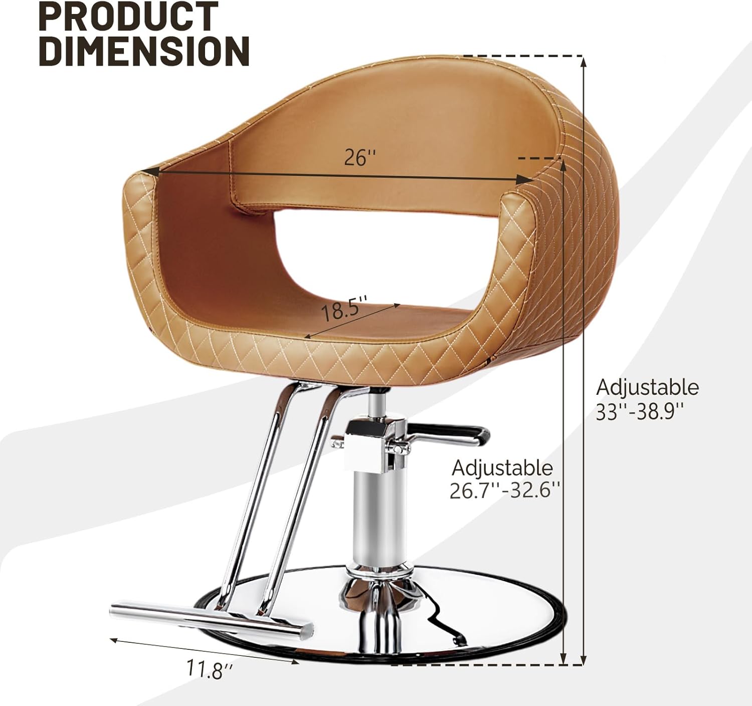 OmySalon Barber Chairs for Barbershop Brown Styling Chair, Salon Chair for Hair Stylist, Heavy Duty Hydraulic Pump, 360°Swivel with Footrest, Hairdressing Home Beauty Spa Equipment