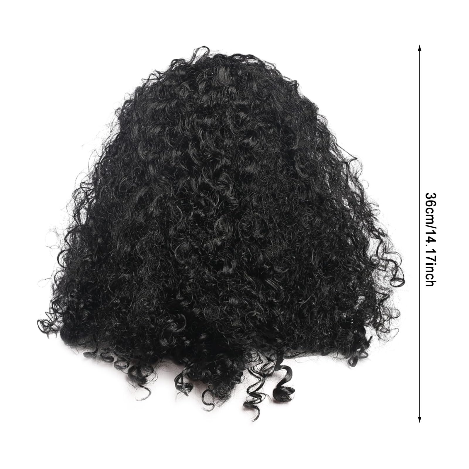XNIVUIS Black Men's Rock Mullet Wig for Women, Curly African 60s 70s 80s Hippie Style, Fancy Dress for Party Music Festivals - Image 2