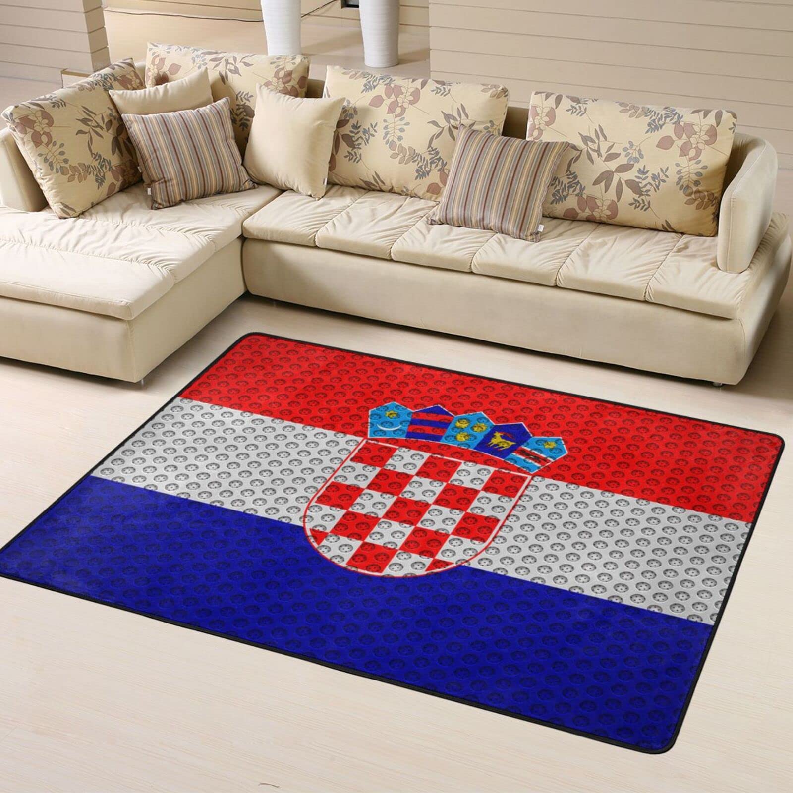 Amazon.com: Flag of Croatia Area Rug 63x48in Rugs for Living Room