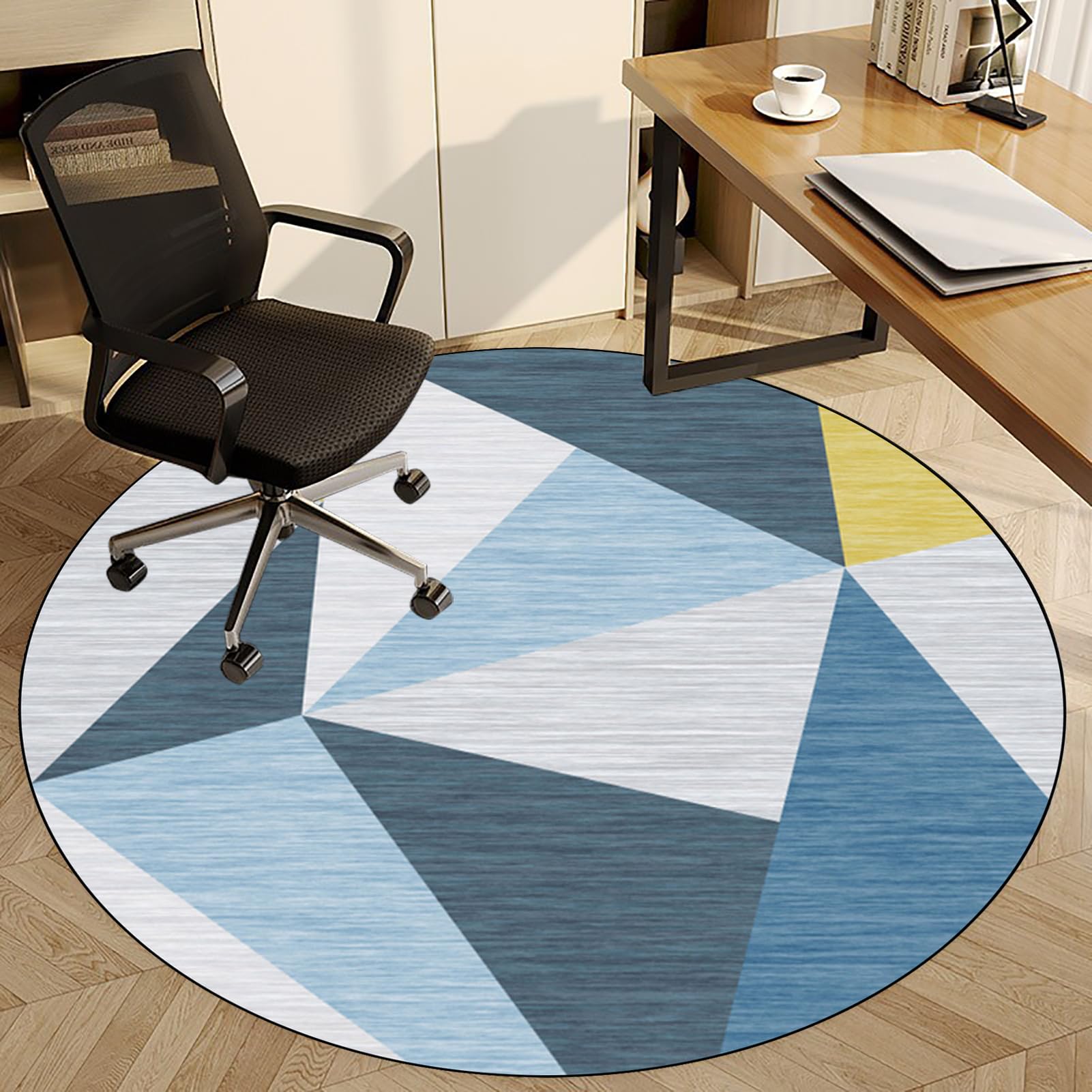 Office Chair Mat for Hard Floor, Round Gaming Chair Mat, Low Pile Desk Chair Mat, Hard-Floor Chair Mats, Carpet Chair Mats, 70 cm Multi-Purpose Hard Floor Protector for Home and Office Non Slip