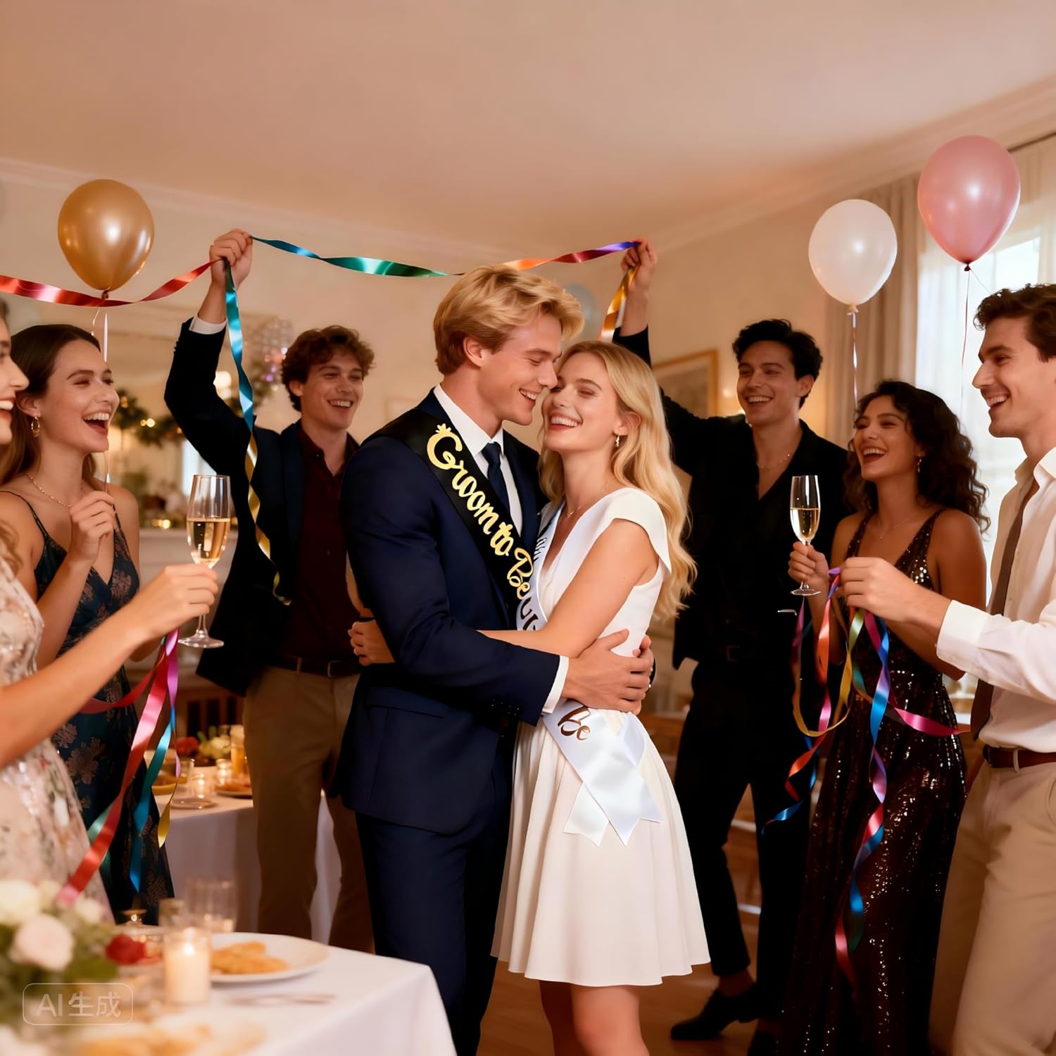 meleg otthon 2 Pcs Bride to Be and Groom to Be Sash Set, Bachelorette Party Decorations for Bachelorette Party, Wedding Day Celebrations, Bridal Photos and Engagement Party Supplies - Image 7