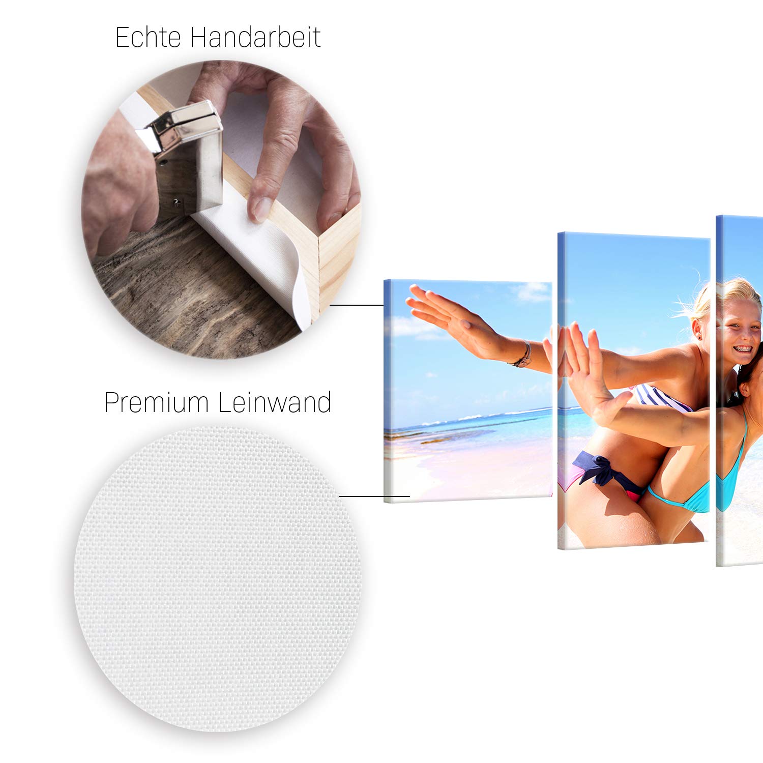 ge Bildet Bild auf Leinwand | Ihr eigenes Foto - Ihr Wunsch-Motiv auf Künstler-Leinwand in 150x70 cm mehrteilig als Wandbild XXL | Wand-deko Dekoration Wohnung modern Bilder | 1462