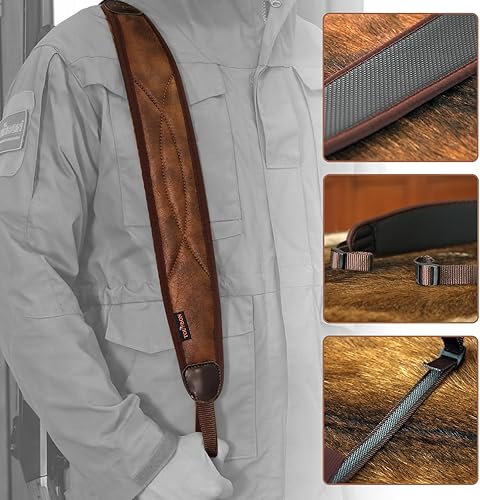 Miniatura 5 de TOURBON Caza Shooting Sling para Rifle Longitud Ajustador Correa de Hombro
