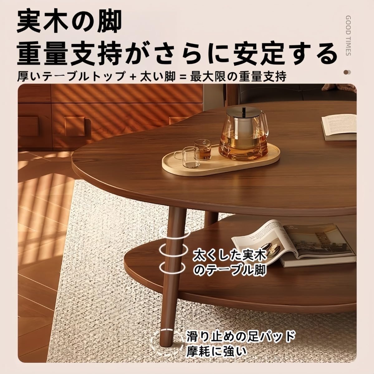 Amazon.co.jp: Buccvut ローテーブル おしゃれ 一人暮らし コーヒー