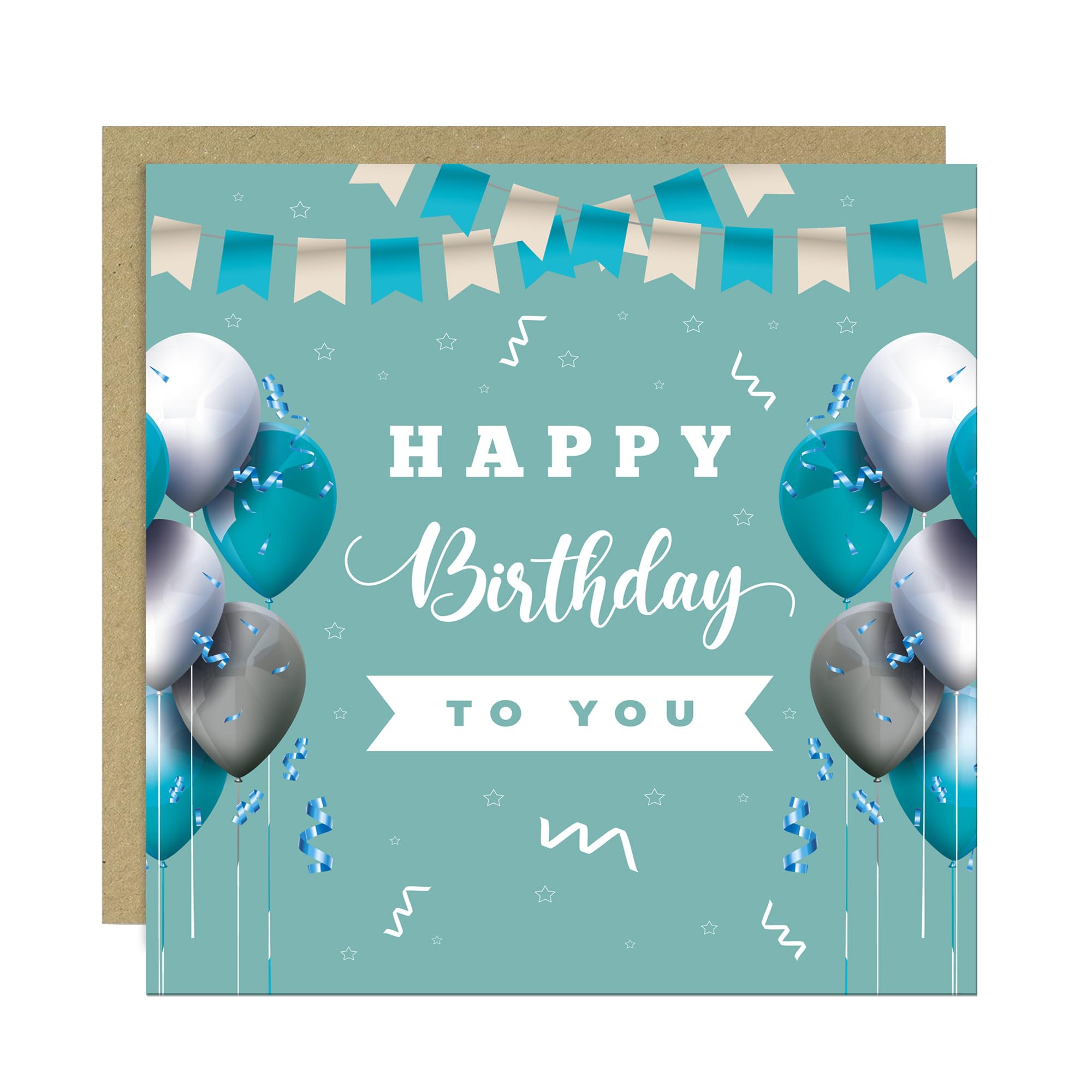 RED OCEAN Happy Birthday Card For Men Women, 14.5x14.5cm Greetings Card With Craft Envelope, Birthday Card For Him Her Men Women