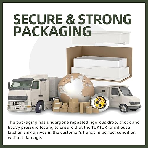 Miniatura 9 de TUKTUK Fregadero de granja blanco de 30 pulgadas, delantal frontal de arcilla refractaria, fregadero de cocina de un solo cuenco, reversible,