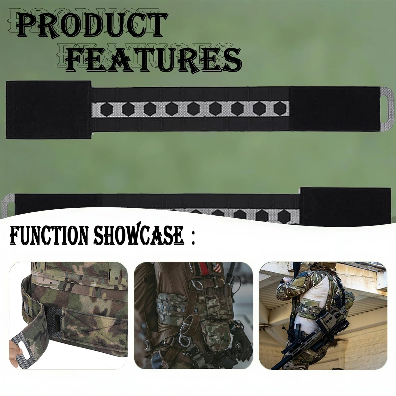 ZFFOZZ Cummerbund de Gilet V5, Lanière Élastique Ajustable Compatible Molle avec Accessoires de Jointure Latérale en Nylon