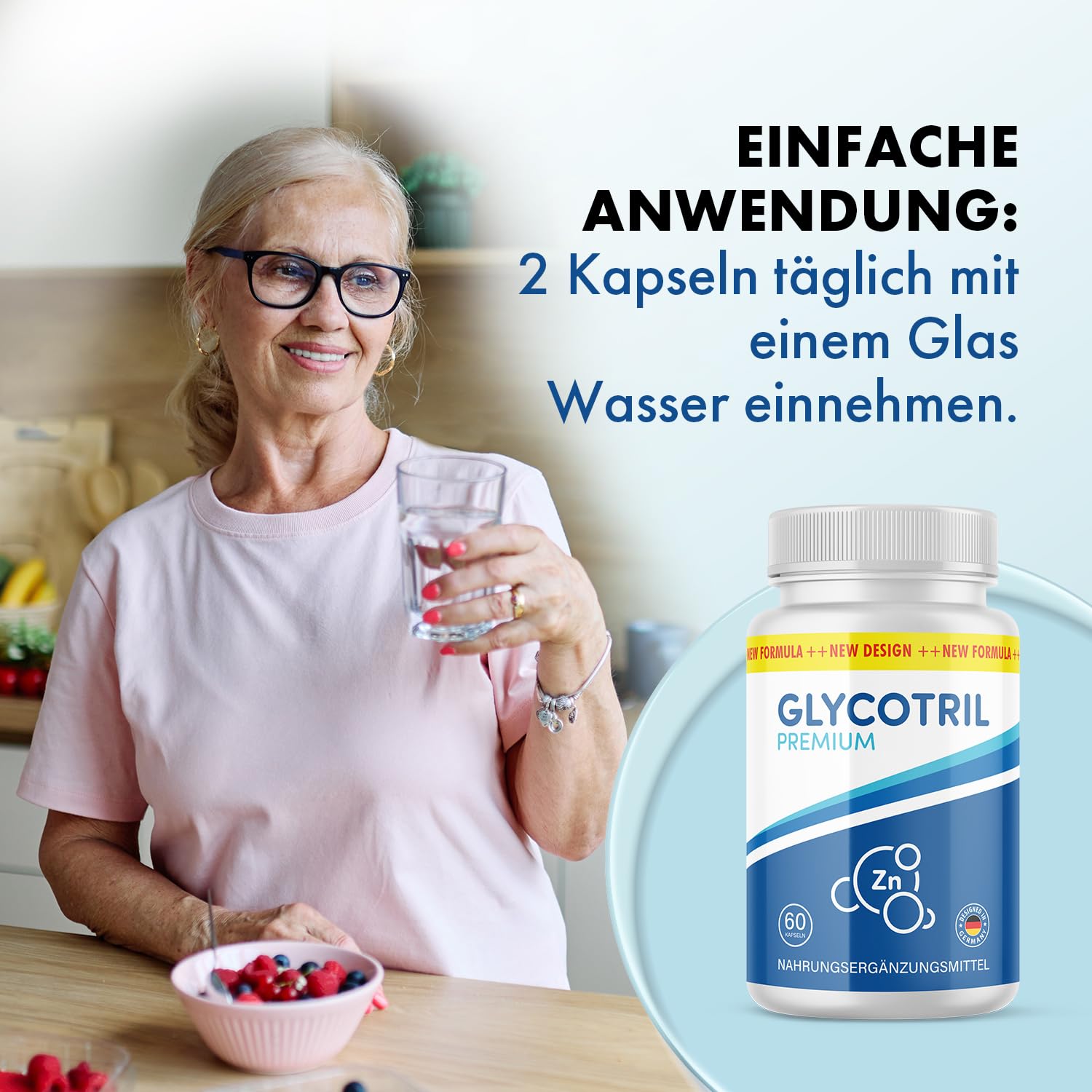 Glycotril Premium Kapseln | Für dein Wohlbefinden | mit Zink und Chrom | Inhalt 60 Kapseln