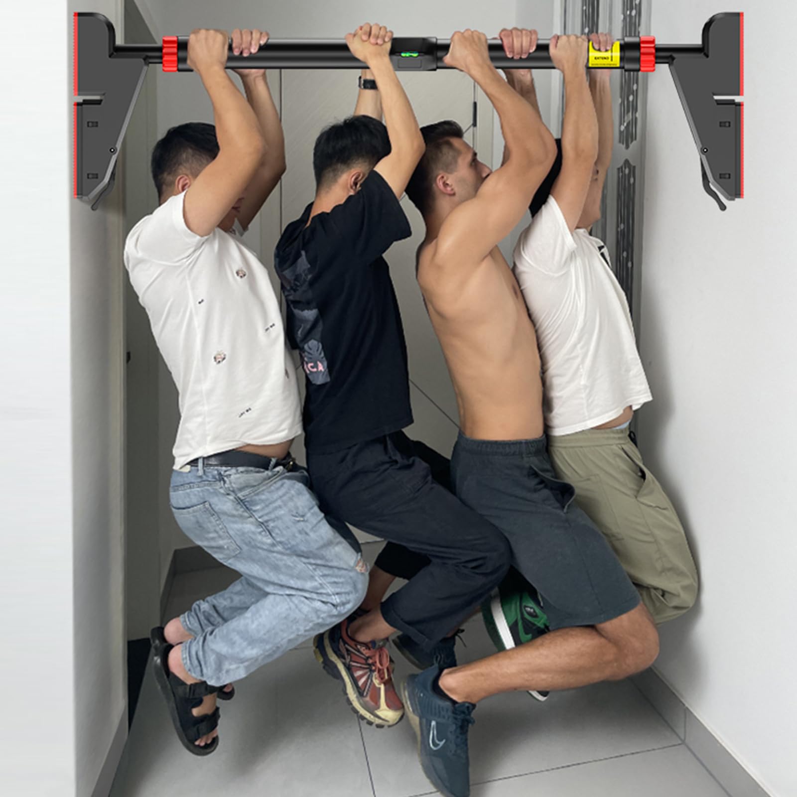 Barre per trazioni, telaio della porta, regolabile, per aperture delle porte, 76 – 95 cm, con bloccaggio, per telaio della porta, portata fino a 200 kg