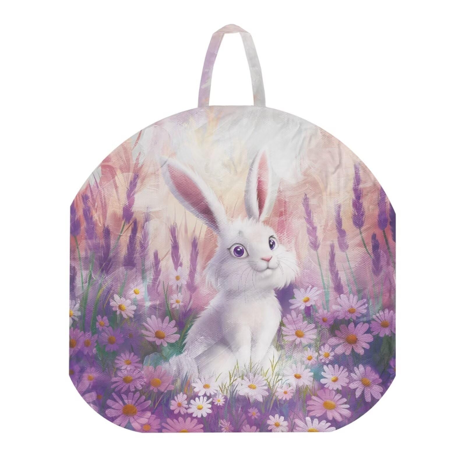 Qehuruxo Rabbit Infant Lounger Cover Newborn Lounger Pillow for Boys Girls 0-24 Month Purple Flowers Baby Bed Removable Cover for Infant Nursing Baby Nest Cover