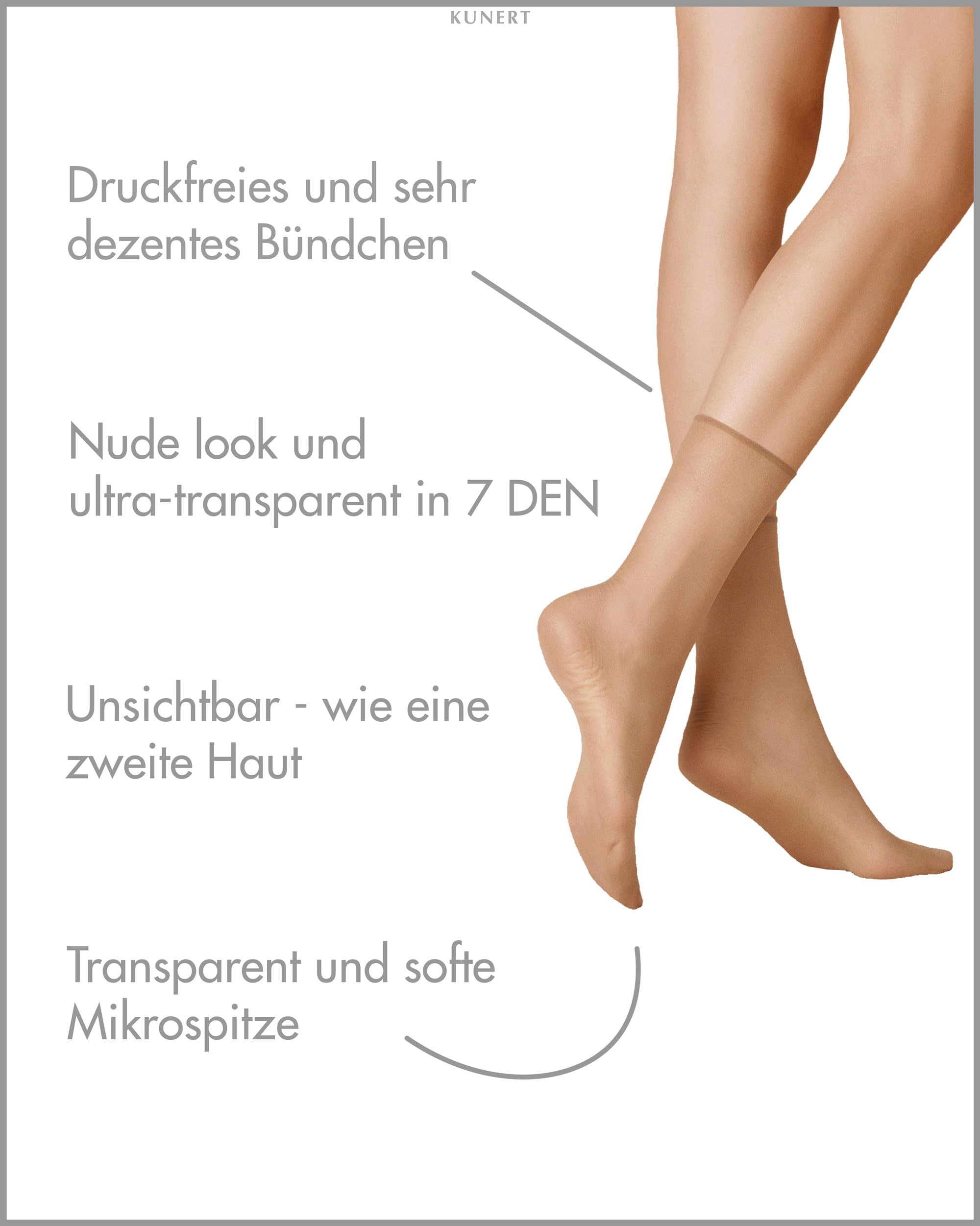 KUNERT Damskie skarpetki Beauty 7 cienkie 7 DEN, Tan 1003, 39-42