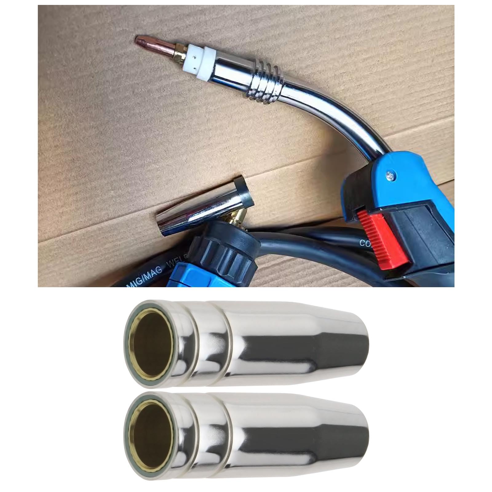 Kit 20 Pièces CESFONJER Pour Soudure MIG/MAG - Embouts Buse 15AK M6 0.8mm - Pour Torches MB15/ML1500